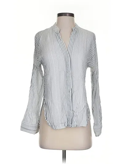 Pre-owned Mng Long Sleeve Blouse In Gray