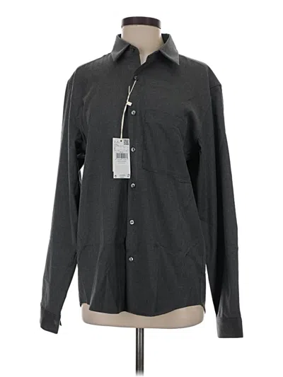 Pre-owned Mng Long Sleeve Blouse In Gray