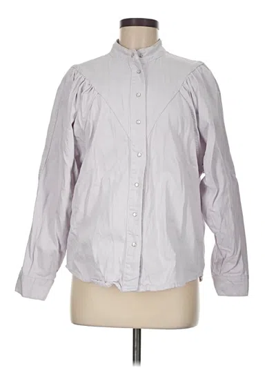 Pre-owned Mng Long Sleeve Blouse In Gray
