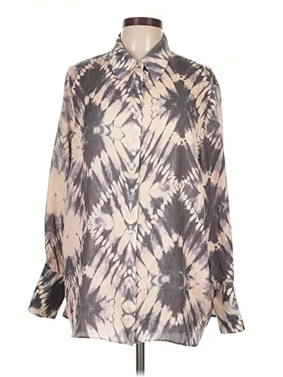 Pre-owned Mng Long Sleeve Blouse In Gray