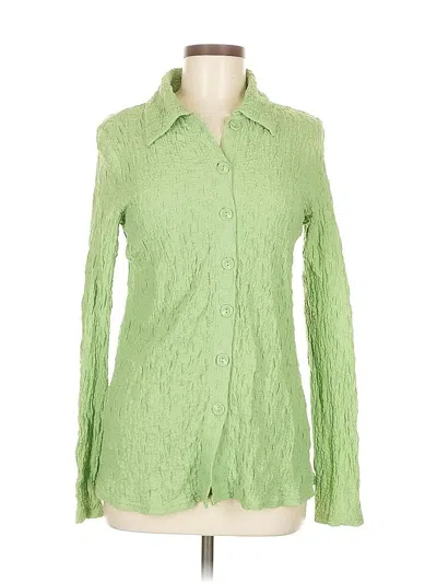 Pre-owned Mng Long Sleeve Blouse In Green