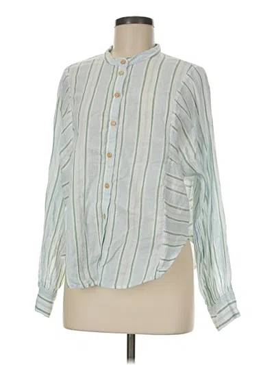 Pre-owned Mng Long Sleeve Blouse In Green