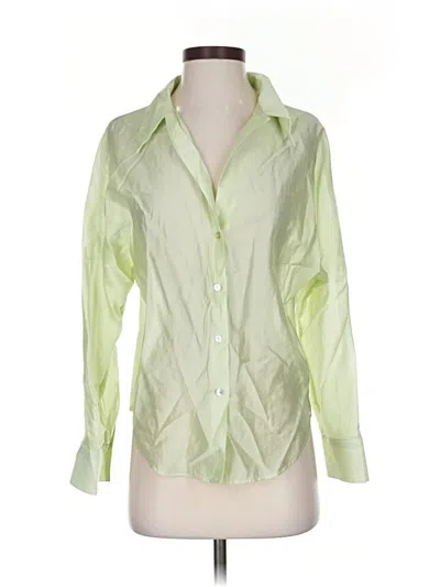 Pre-owned Mng Long Sleeve Blouse In Green