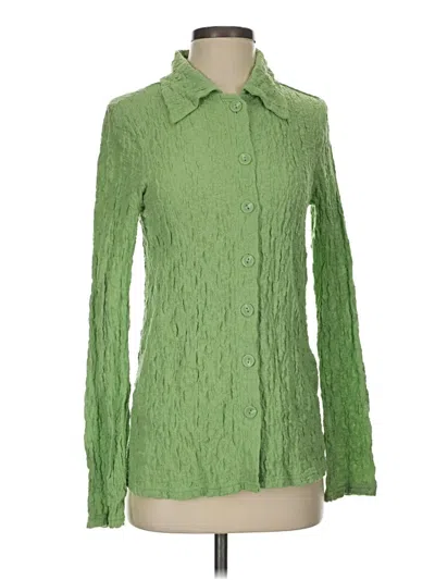 Pre-owned Mng Long Sleeve Blouse In Green