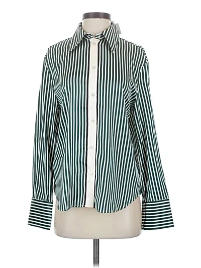 Pre-owned Mng Long Sleeve Blouse In Green