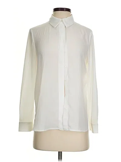 Pre-owned Mng Long Sleeve Blouse In Ivory