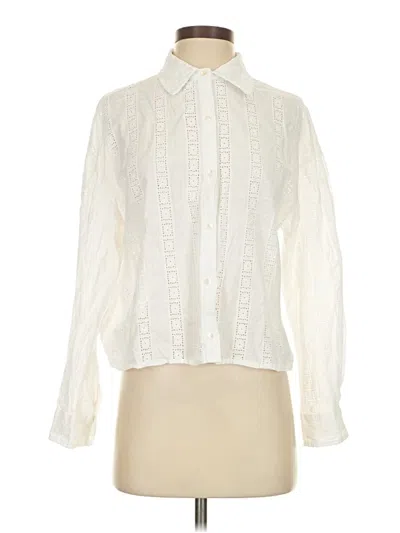 Pre-owned Mng Long Sleeve Blouse In Ivory