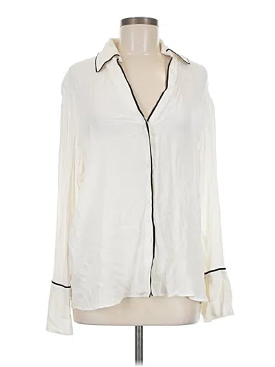 Pre-owned Mng Long Sleeve Blouse In Ivory