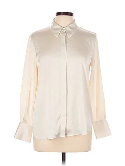 Pre-owned Mng Long Sleeve Blouse In Ivory