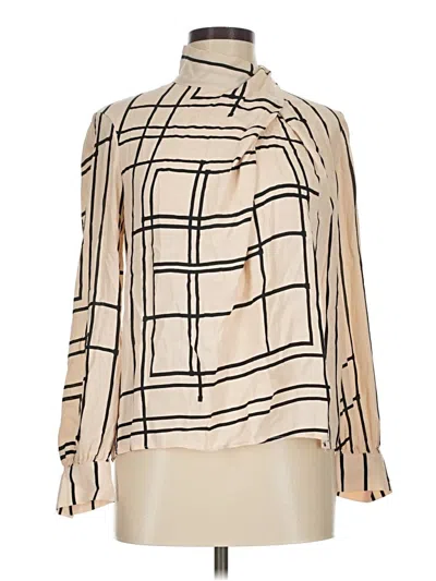 Pre-owned Mng Long Sleeve Blouse In Ivory