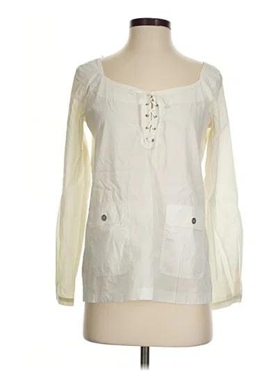Pre-owned Mng Long Sleeve Blouse In Ivory