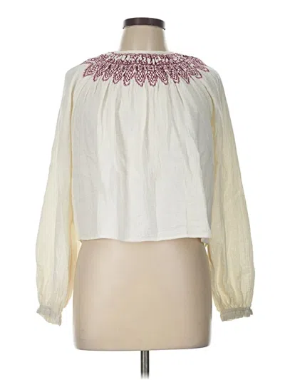 Pre-owned Mng Long Sleeve Blouse In Ivory