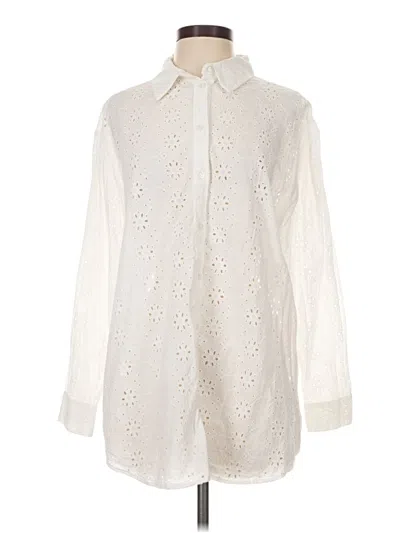 Pre-owned Mng Long Sleeve Blouse In Ivory