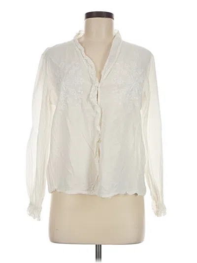 Pre-owned Mng Long Sleeve Blouse In Ivory
