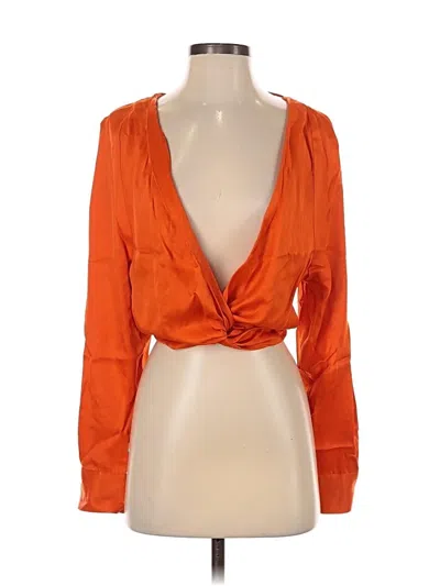 Pre-owned Mng Long Sleeve Blouse In Orange