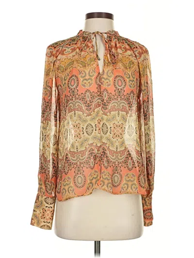 Pre-owned Mng Long Sleeve Blouse In Orange