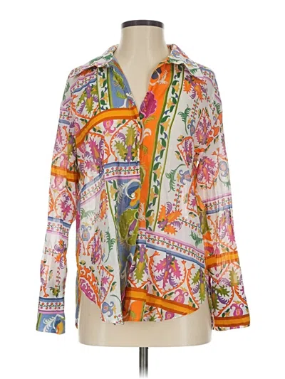 Pre-owned Mng Long Sleeve Blouse In Orange