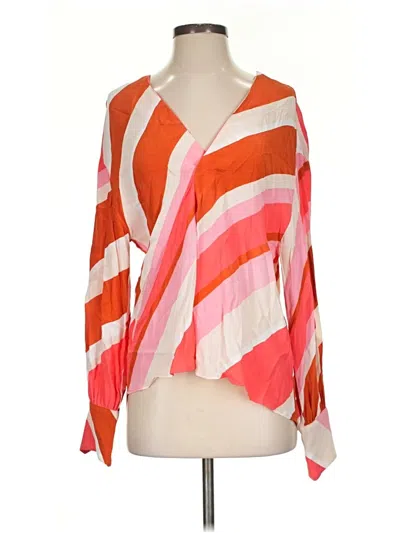 Pre-owned Mng Long Sleeve Blouse In Orange