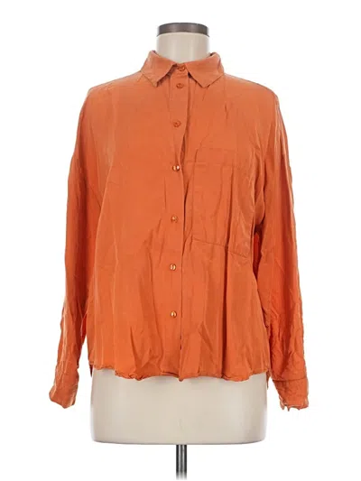 Pre-owned Mng Long Sleeve Blouse In Orange