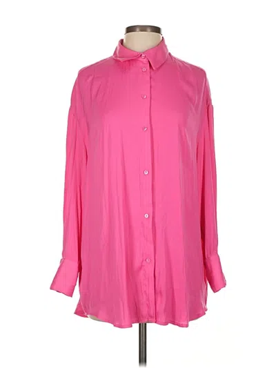 Pre-owned Mng Long Sleeve Blouse In Pink