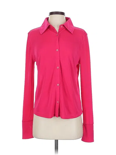 Pre-owned Mng Long Sleeve Blouse In Pink
