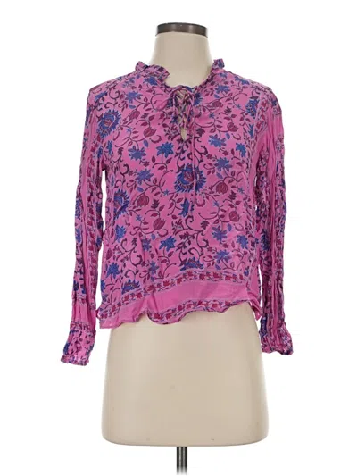 Pre-owned Mng Long Sleeve Blouse In Pink
