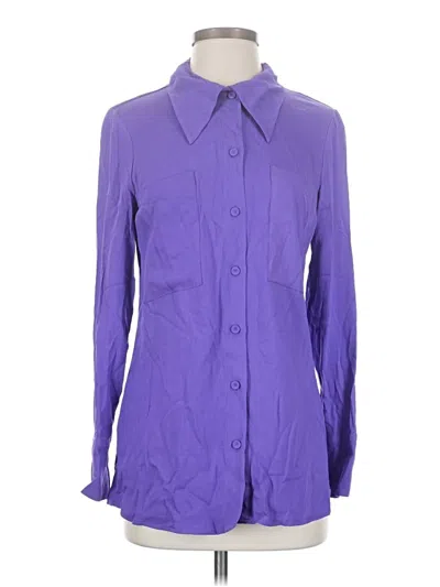 Pre-owned Mng Long Sleeve Blouse In Purple