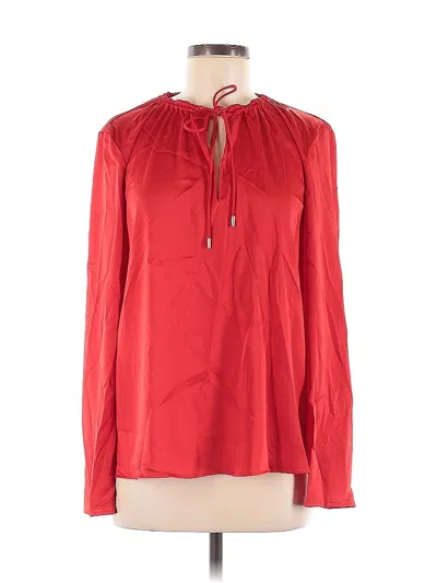 Pre-owned Mng Long Sleeve Blouse In Red