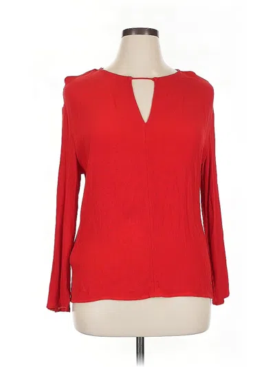 Pre-owned Mng Long Sleeve Blouse In Red