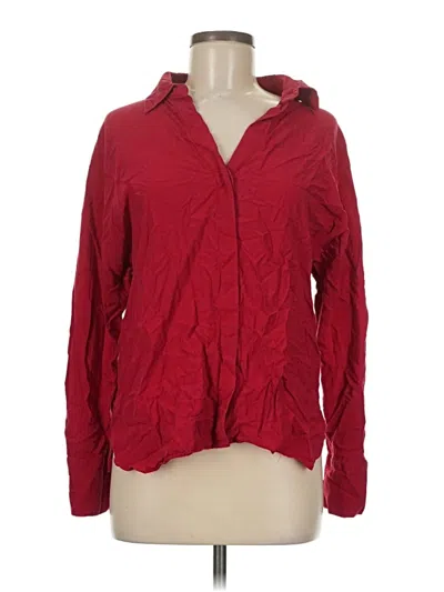 Pre-owned Mng Long Sleeve Blouse In Red