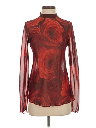 Pre-owned Mng Long Sleeve Blouse In Red