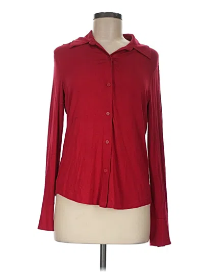Pre-owned Mng Long Sleeve Blouse In Red