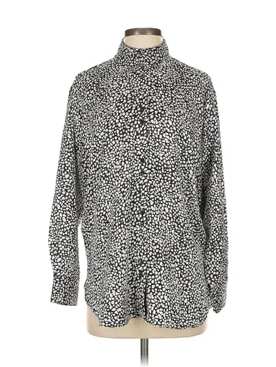 Pre-owned Mng Long Sleeve Blouse In Silver