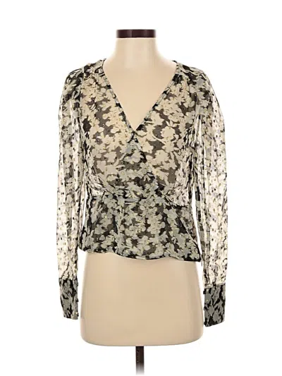Pre-owned Mng Long Sleeve Blouse In Silver