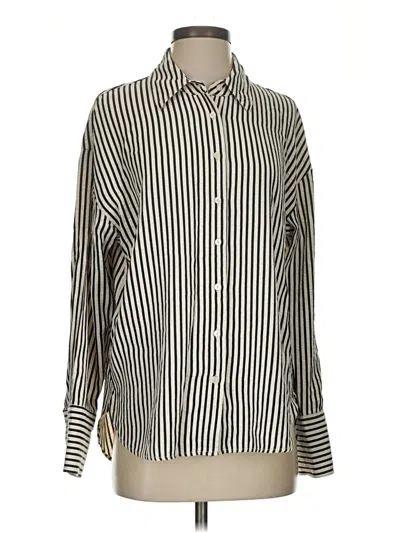Pre-owned Mng Long Sleeve Blouse In Silver