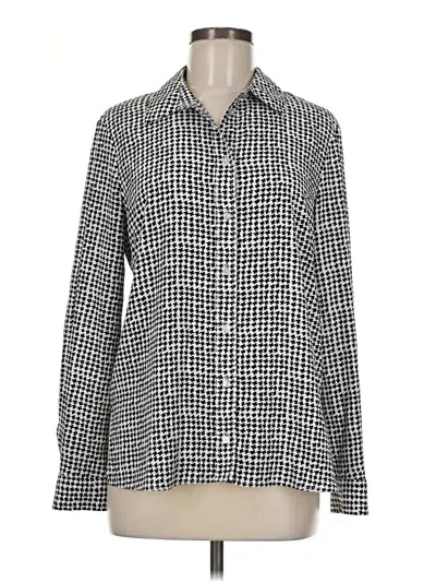 Pre-owned Mng Long Sleeve Blouse In Silver