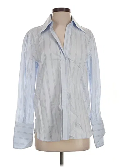 Pre-owned Mng Long Sleeve Blouse In Silver