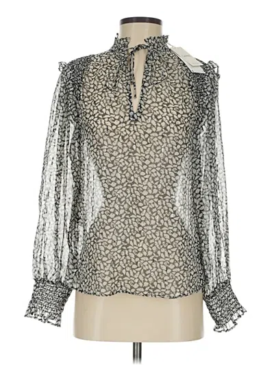Pre-owned Mng Long Sleeve Blouse In Silver