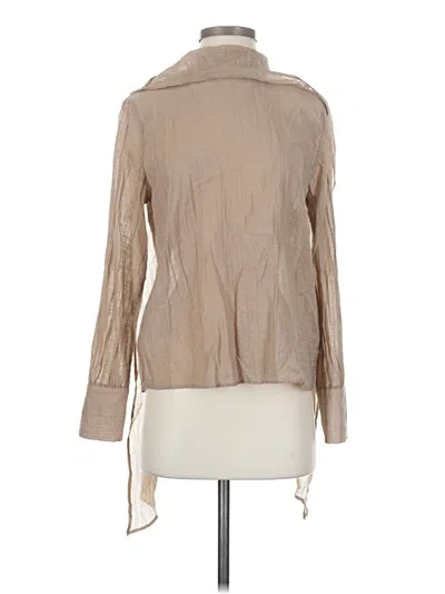 Pre-owned Mng Long Sleeve Blouse In Tan