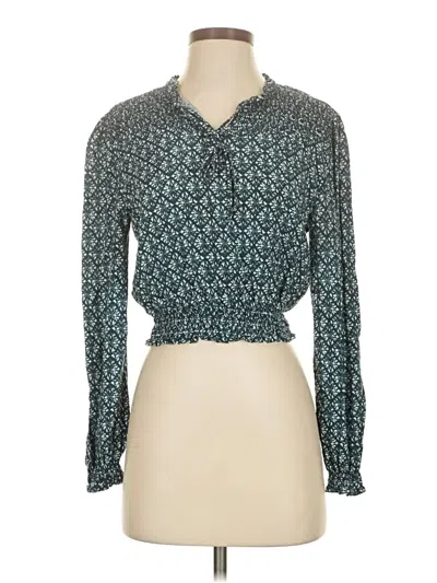 Pre-owned Mng Long Sleeve Blouse In Teal