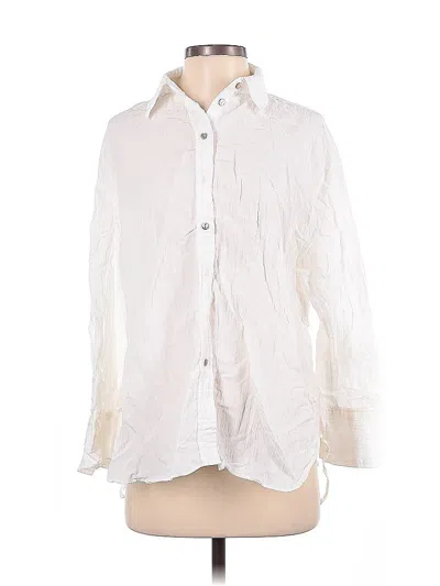 Pre-owned Mng Long Sleeve Blouse In White