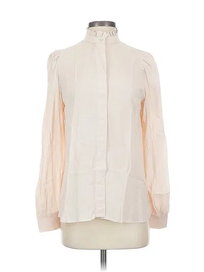Pre-owned Mng Long Sleeve Blouse In White