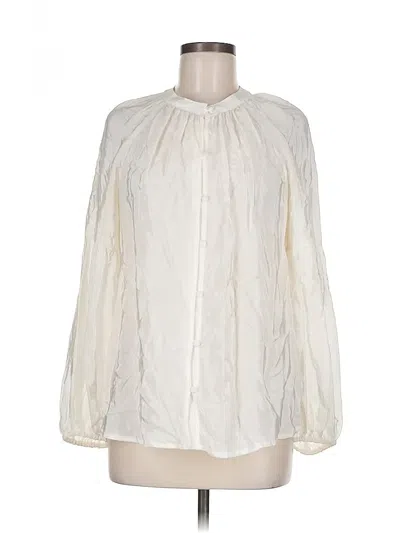 Pre-owned Mng Long Sleeve Blouse In White