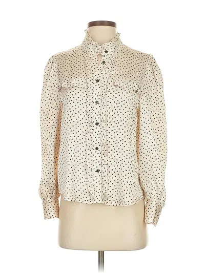 Pre-owned Mng Long Sleeve Blouse In White