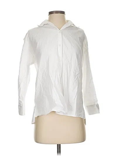 Pre-owned Mng Long Sleeve Blouse In White