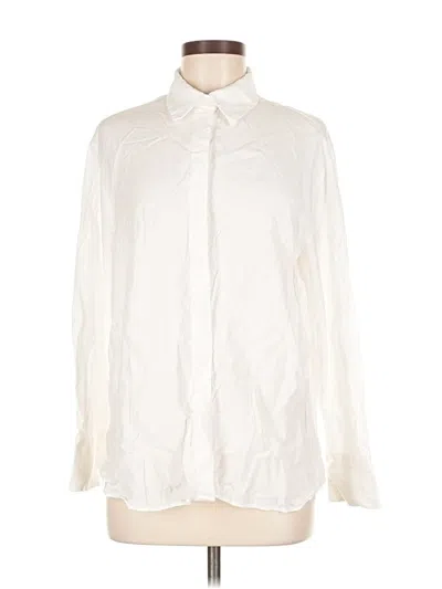 Pre-owned Mng Long Sleeve Blouse In White