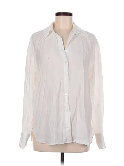 Pre-owned Mng Long Sleeve Blouse In White