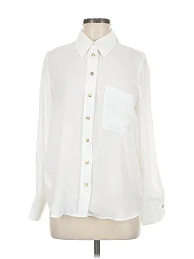 Pre-owned Mng Long Sleeve Blouse In White