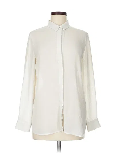 Pre-owned Mng Long Sleeve Blouse In White