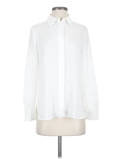 Pre-owned Mng Long Sleeve Blouse In White